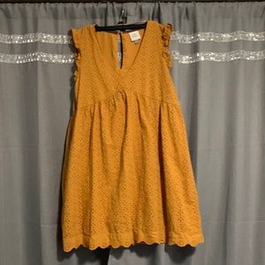 Ruffle short sleeve eyelet a-line dress!